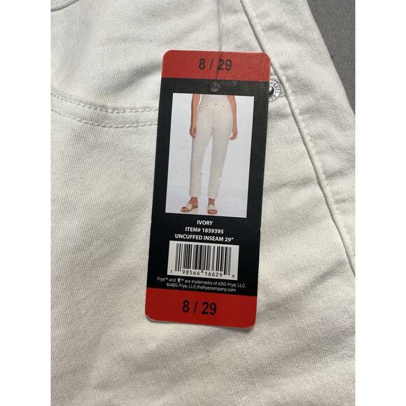 FRYE WOMEN'S HIGH RISE STRETCH CUFFED CROP JEANS SIZE 8 - Picture 3 of 10